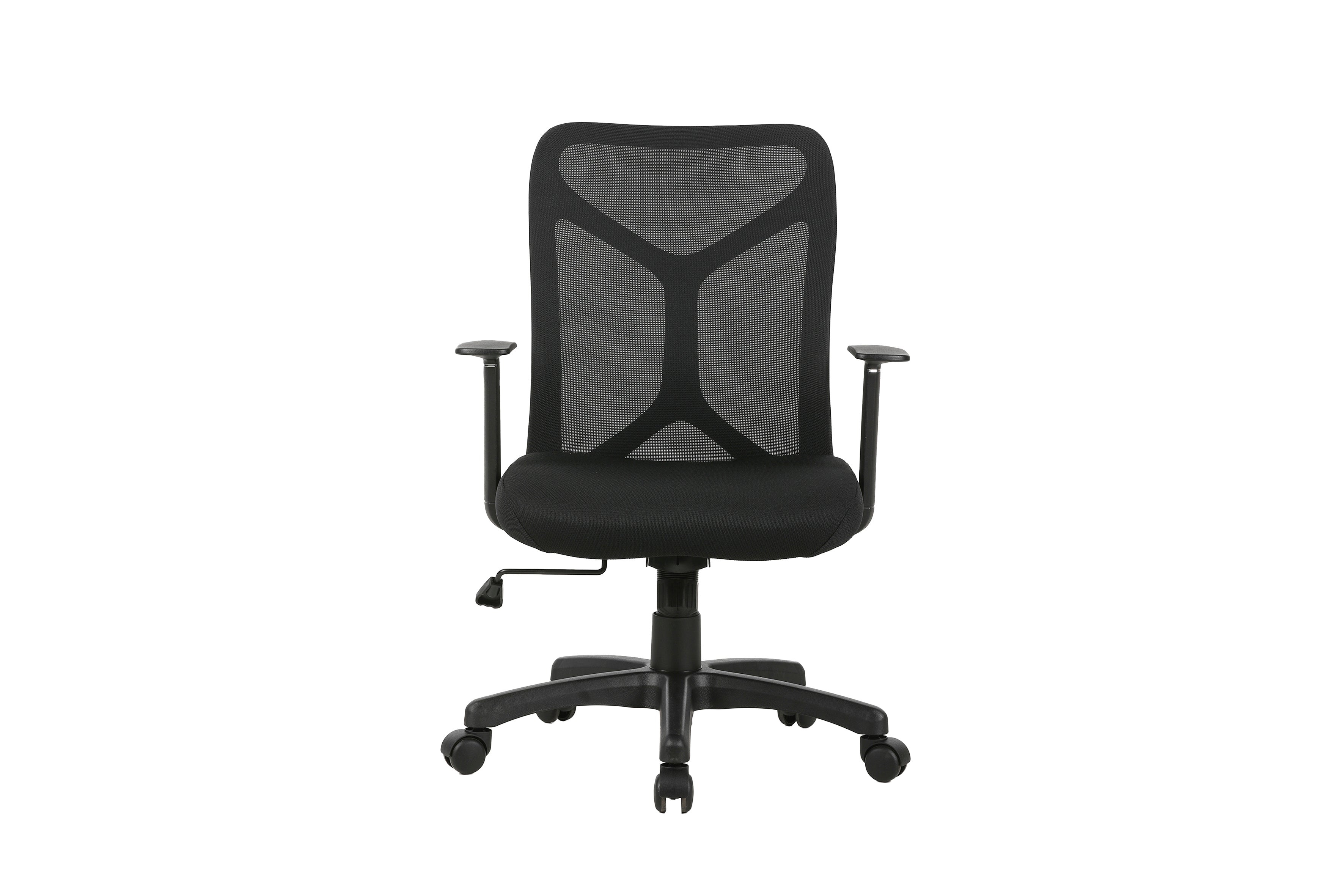 Chefsessel BONE / Kunststoff schwarz / Mesh schwarz, ziegelrot oder grau / Wippmechanik / Sicherheitsklemmschutz / Höhenverstellung / gebremste Sicherheitsdoppelrollen / B 61,5, H 91-98,5, T 51,5 cm