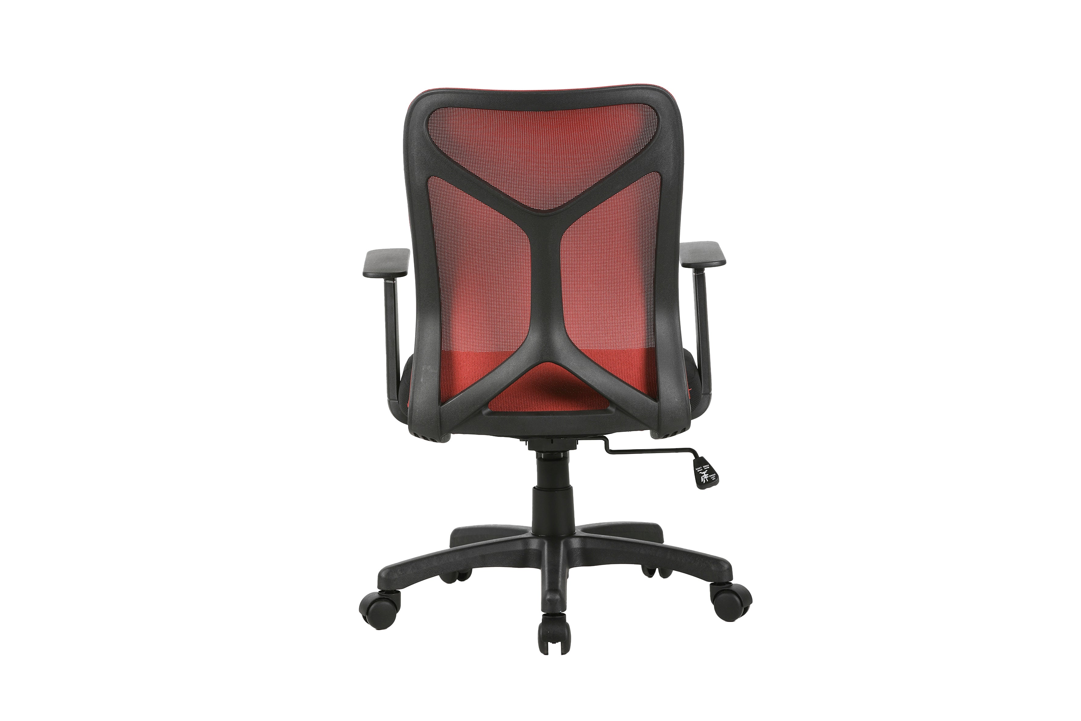 Chefsessel BONE / Kunststoff schwarz / Mesh schwarz, ziegelrot oder grau / Wippmechanik / Sicherheitsklemmschutz / Höhenverstellung / gebremste Sicherheitsdoppelrollen / B 61,5, H 91-98,5, T 51,5 cm