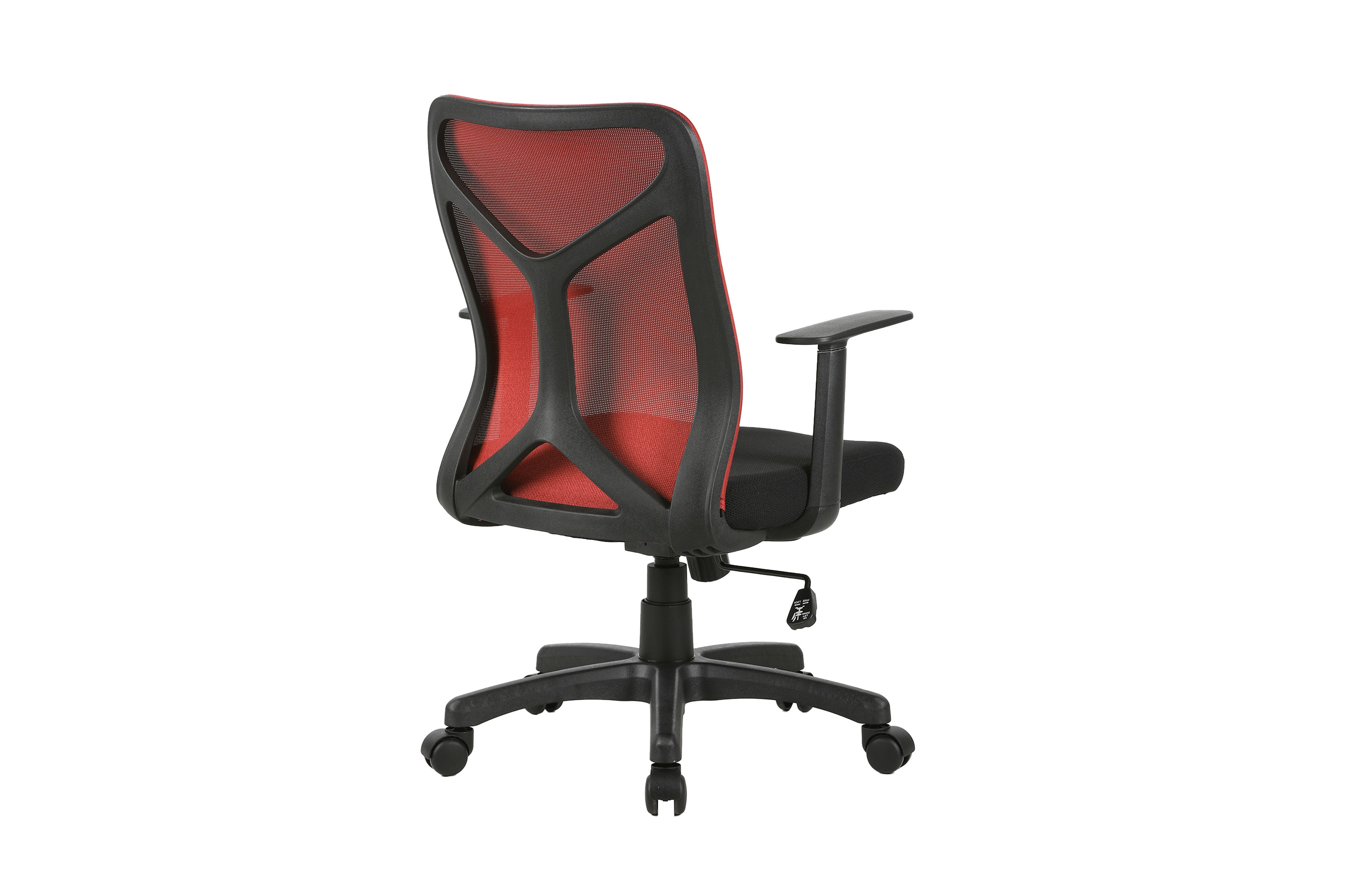 Chefsessel BONE / Kunststoff schwarz / Mesh schwarz, ziegelrot oder grau / Wippmechanik / Sicherheitsklemmschutz / Höhenverstellung / gebremste Sicherheitsdoppelrollen / B 61,5, H 91-98,5, T 51,5 cm