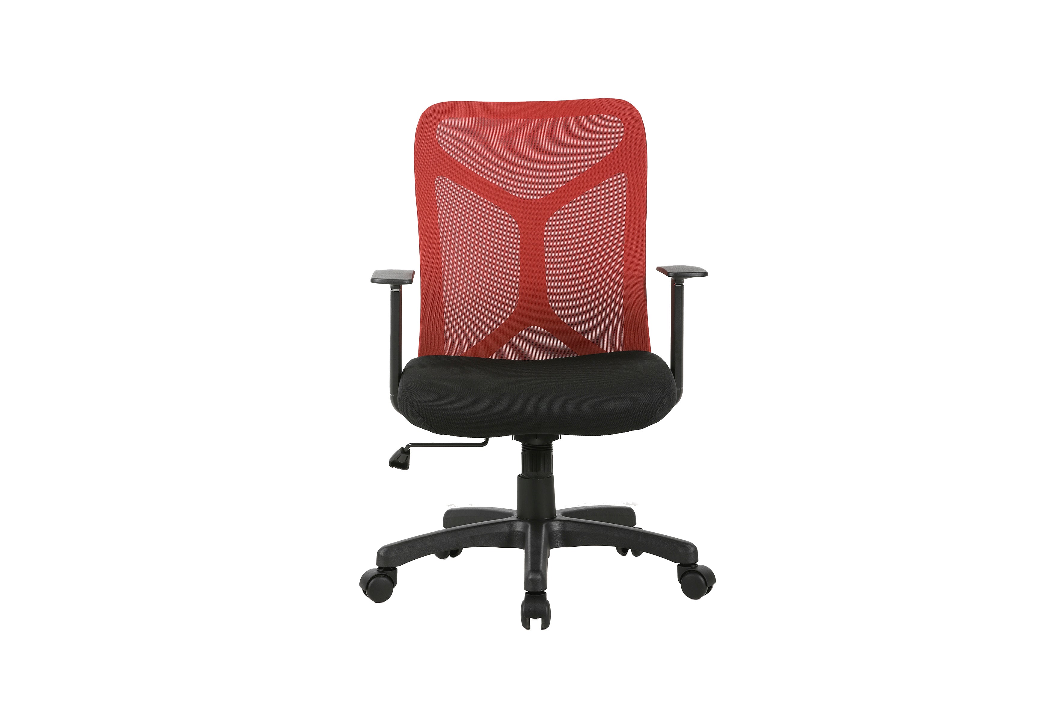 Chefsessel BONE / Kunststoff schwarz / Mesh schwarz, ziegelrot oder grau / Wippmechanik / Sicherheitsklemmschutz / Höhenverstellung / gebremste Sicherheitsdoppelrollen / B 61,5, H 91-98,5, T 51,5 cm