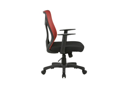 Chefsessel BONE / Kunststoff schwarz / Mesh schwarz, ziegelrot oder grau / Wippmechanik / Sicherheitsklemmschutz / Höhenverstellung / gebremste Sicherheitsdoppelrollen / B 61,5, H 91-98,5, T 51,5 cm