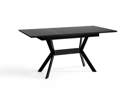 BREMEN Esstisch / Tischplatte Artisan Eiche oder Schwarz / Gestell Metall schwarz / mit Auszug / B 160 - 200, H 75, T 90 cm