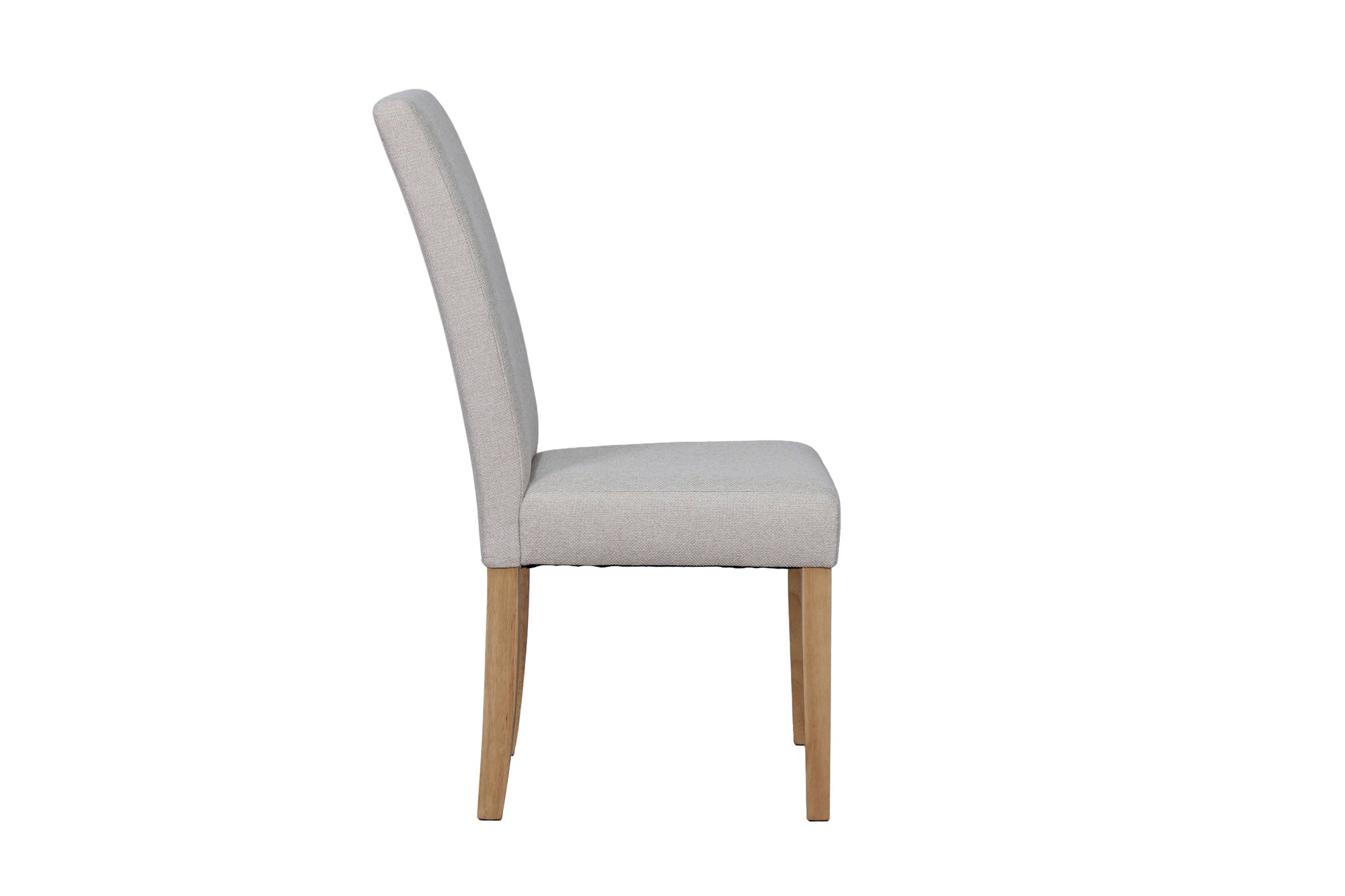 Esszimmerstuhl 2er Set ELIAS / Webstoff taupe oder dunkelgrau / Gestell Massivholz Rubberwood natur / B 47, H 99,5, T 60 cm