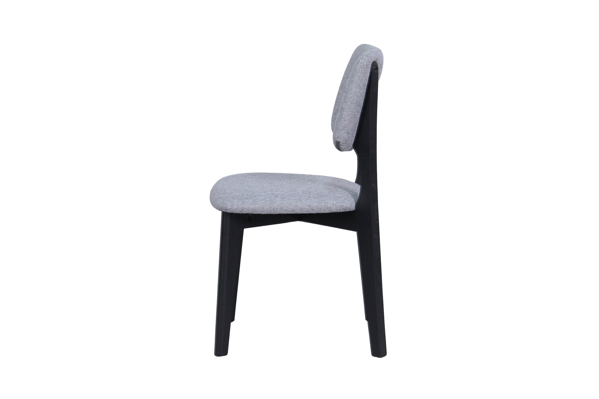 Esszimmerstuhl 2er Set ELSA / Webstoff beige oder grau / Gestell Massivholz schwarz / B 48, H 87, T 54 cm