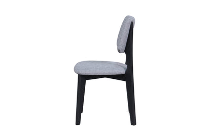 byLIVING Esszimmerstuhl 2er Set ELSA / Webstoff beige oder grau / Gestell Massivholz schwarz / B 48, H 87, T 54 cm