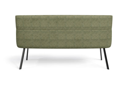Bank CALIFORNIA / Rücken Webstoff anthrazit oder grün / Sitz Vintage-Velvet anthrazit oder grün mit Keder / Gestell Metall schwarz / Bank mit Rückenlehne / B 180, H 88, T 63 cm