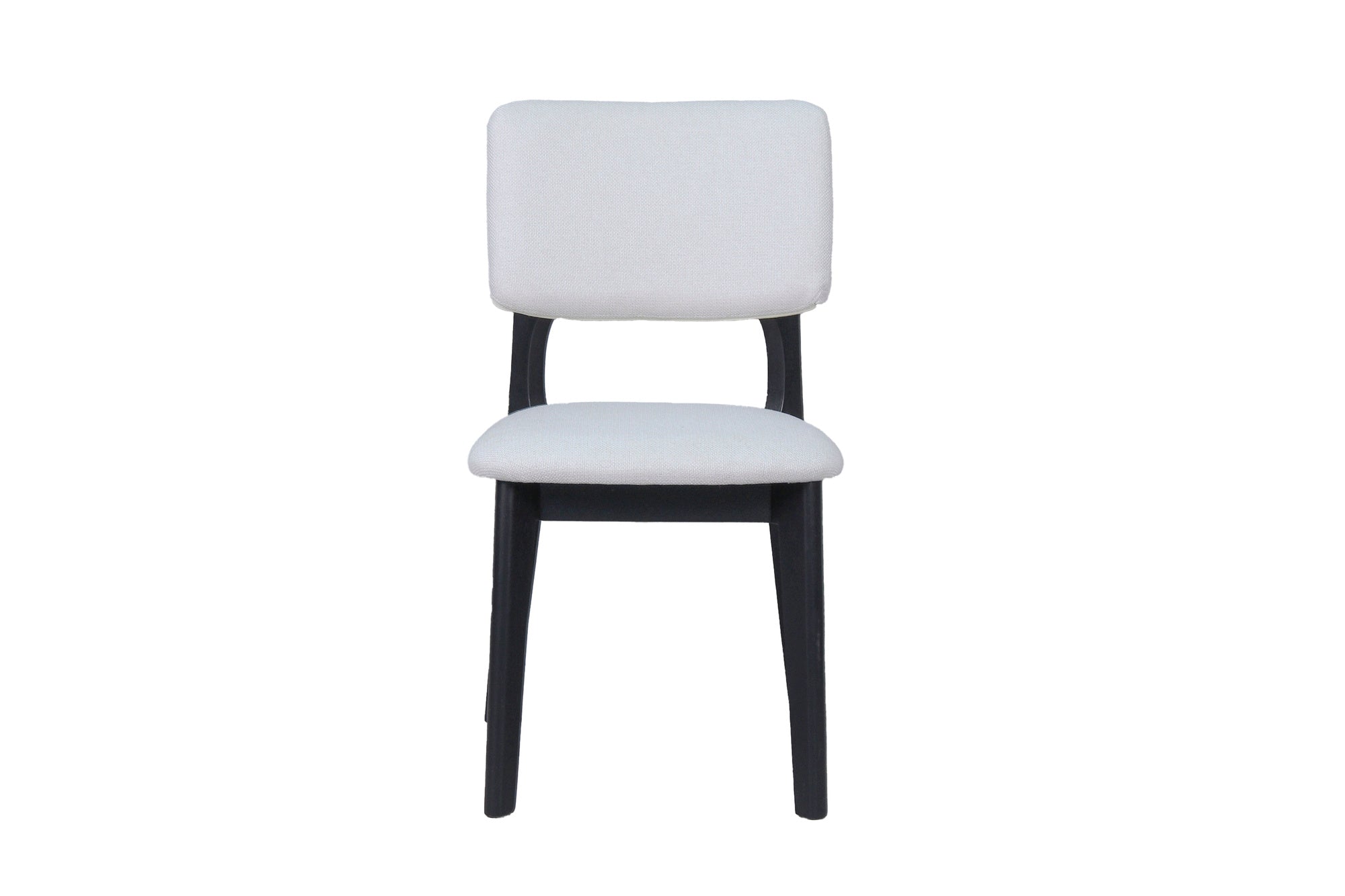 Esszimmerstuhl 2er Set ELSA / Webstoff beige oder grau / Gestell Massivholz schwarz / B 48, H 87, T 54 cm