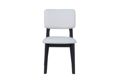 byLIVING Esszimmerstuhl 2er Set ELSA / Webstoff beige oder grau / Gestell Massivholz schwarz / B 48, H 87, T 54 cm