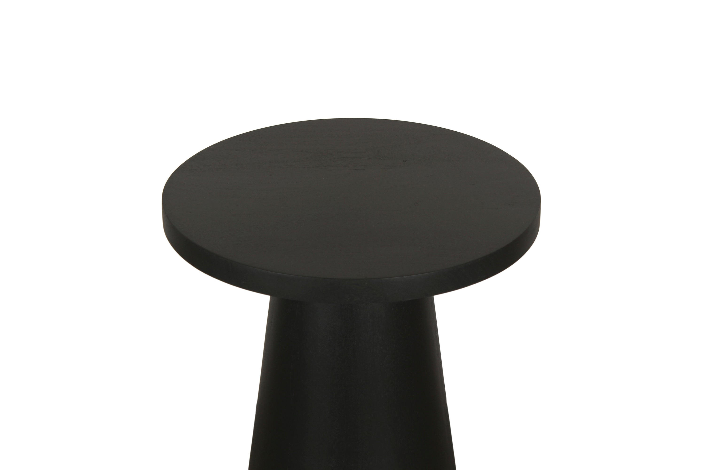Beistelltisch CONE / Massivholz Akazie schwarz oder white wash lackiert / D 35, H 60 cm oder D 40, H 50 cm