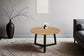 Couchtisch CROSS / Tischplatte Massivholz Akazie natur oder Marmor weiß / Gestell Metall schwarz / D 75 x H 46cm