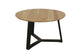 Couchtisch CROSS / Tischplatte Massivholz Akazie natur oder Marmor weiß / Gestell Metall schwarz / D 75 x H 46cm