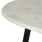Couchtisch CROSS / Tischplatte Massivholz Akazie natur oder Marmor weiß / Gestell Metall schwarz / D 75 x H 46cm