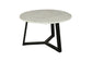 Couchtisch CROSS / Tischplatte Massivholz Akazie natur oder Marmor weiß / Gestell Metall schwarz / D 75 x H 46cm