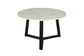 Couchtisch CROSS / Tischplatte Massivholz Akazie natur oder Marmor weiß / Gestell Metall schwarz / D 75 x H 46cm