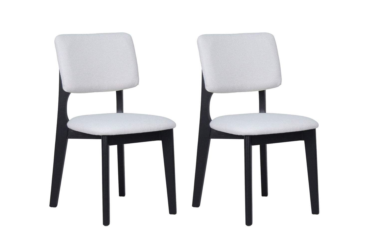 byLIVING Esszimmerstuhl 2er Set ELSA / Webstoff beige oder grau / Gestell Massivholz schwarz / B 48, H 87, T 54 cm
