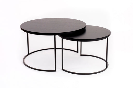 ECLIPSE Couchtisch, filigranem Untergestell, Tischplatte in schwarz, Eiche, grau oder hellgrau