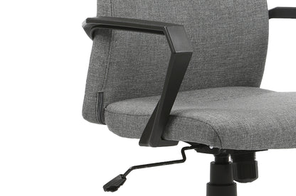 Chefsessel EDGY Chefsessel /Kunststoff schwarz /Bezug Webstoff grau /Wippmechanik /Sicherheitsklemmschutz /Sicherheitsrollen / B 58, H 99-106,5, T 56 cm