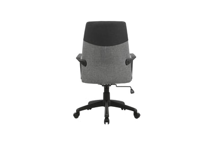 Chefsessel EDGY Chefsessel /Kunststoff schwarz /Bezug Webstoff grau /Wippmechanik /Sicherheitsklemmschutz /Sicherheitsrollen / B 58, H 99-106,5, T 56 cm
