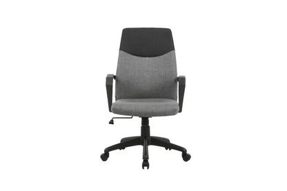 Chefsessel EDGY Chefsessel /Kunststoff schwarz /Bezug Webstoff grau /Wippmechanik /Sicherheitsklemmschutz /Sicherheitsrollen / B 58, H 99-106,5, T 56 cm