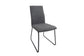 Esszimmerstuhl 2er-Set FURY / Webstoff grau / Rautensteppung im Rücken / Gestell Metall schwarz / Esszimmerstuhl / Küchenstuhl / B 46, H 97, T 61,5 cm