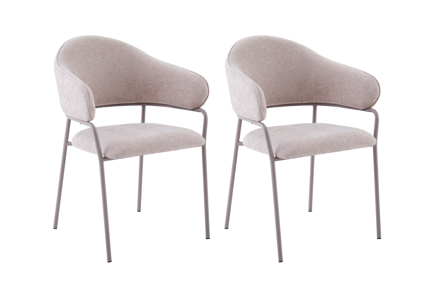 byLIVING Stuhl 2-er Set CURVE / Webstoffbezug in dunkelgrau, dunkelgrün oder taupe, Gestell in schwarz / Esszimmerstuhl / Küchenstuhl / Maße: B 60 x H 86 x T 58 cm