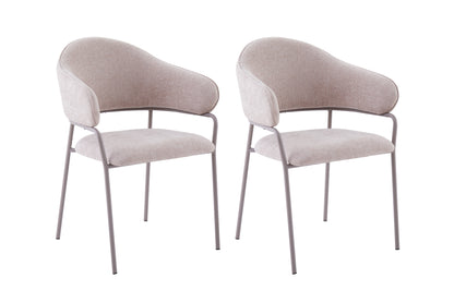 byLIVING Stuhl 2-er Set CURVE / Webstoffbezug in dunkelgrau, dunkelgrün oder taupe, Gestell in schwarz / Esszimmerstuhl / Küchenstuhl / Maße: B 60 x H 86 x T 58 cm