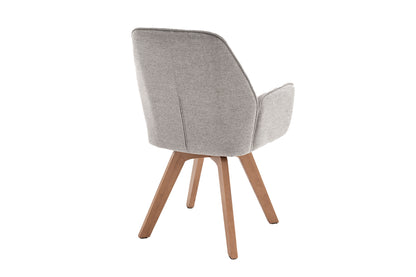 byLIVING Esszimmerstuhl 2er Set TONY / Webstoff hellgrau oder anthrazit / Gestell Buche natur in Eiche-Optik / Sitzschale 360° drehbar / Küchenstuhl / Wohnzimmerstuhl / B 57, H 89, T 61 cm