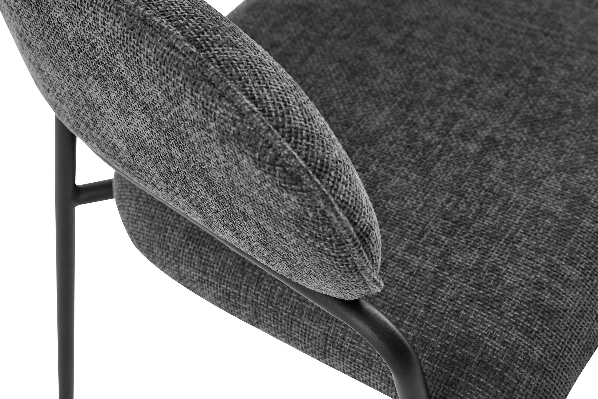 Stuhl 2-er Set CURVE / Webstoffbezug in dunkelgrau, dunkelgrün oder taupe, Gestell in schwarz / Esszimmerstuhl / Küchenstuhl / Maße: B 60 x H 86 x T 58 cm