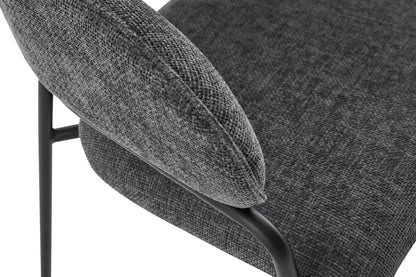 byLIVING Stuhl 2-er Set CURVE / Webstoffbezug in dunkelgrau, dunkelgrün oder taupe, Gestell in schwarz / Esszimmerstuhl / Küchenstuhl / Maße: B 60 x H 86 x T 58 cm