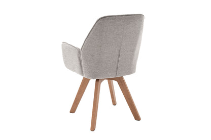 byLIVING Esszimmerstuhl 2er Set TONY / Webstoff hellgrau oder anthrazit / Gestell Buche natur in Eiche-Optik / Sitzschale 360° drehbar / Küchenstuhl / Wohnzimmerstuhl / B 57, H 89, T 61 cm