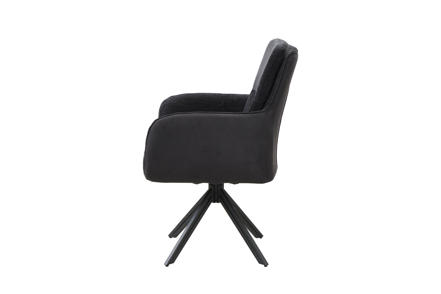 byLIVING Stuhl 2-er Set TINO / Bezug Webstoff-Mikrofaser in schwarz oder hellgrau, Gestell in schwarz / 360° drehbar / Esszimmerstuhl / Küchenstuhl / B 62 x H 94 x T 70 cm