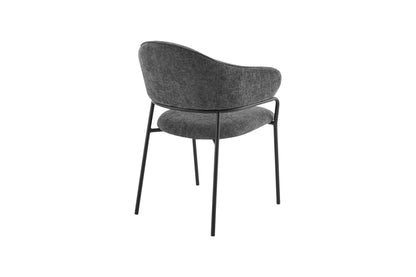 byLIVING Stuhl 2-er Set CURVE / Webstoffbezug in dunkelgrau, dunkelgrün oder taupe, Gestell in schwarz / Esszimmerstuhl / Küchenstuhl / Maße: B 60 x H 86 x T 58 cm