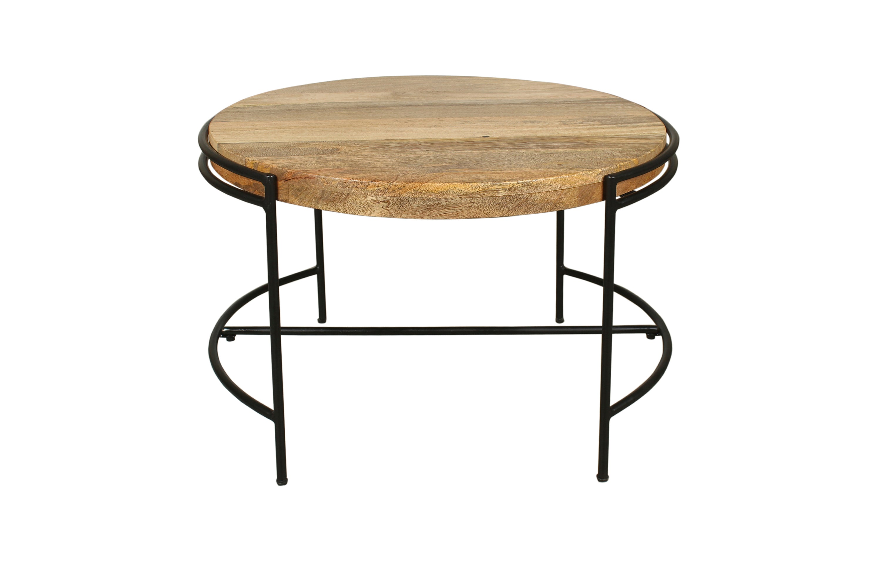 Couchtisch HANNA / Platte Mangoholz massiv / Gestell Metall schwarz / B 60, H 40, T 62 cm