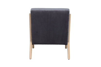 byLIVING Sessel NOHR / Grob-Cord off-white oder grau / Gestell und Armlehnen Massivholz natur / B 65,5, H 78, T 84 cm