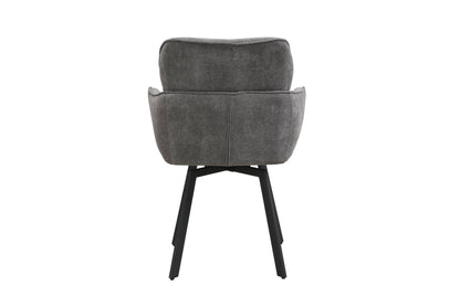 byLIVING Stuhl 2-er Set RICO / Webstoffbezug in dunkelgrau oder taupe, Gestell in schwarz / 360° drehbar / Esszimmerstuhl / Küchenstuhl / B 61 x H 90 x T 63 cm