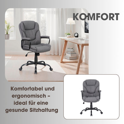 byLIVING Chefsessel STING/ Gaming-Chair/ Metall schwarz pulverbeschichtet/ Webstoff grau/ Armlehnen gepolstert/ Wippmechanik/ Sicherheitsdoppelrollen / B 57, H 99-109, T 67 cm