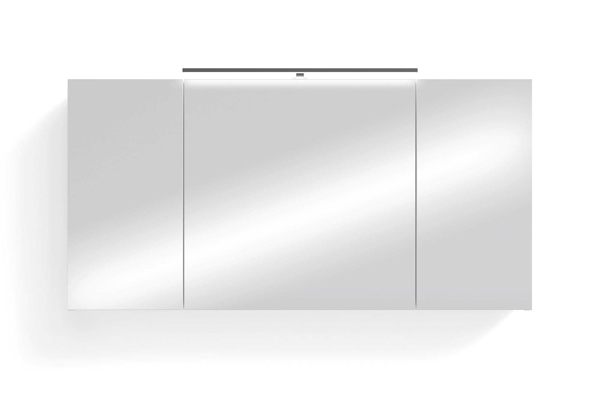 Spiegelschrank SPREE / Korpus matt weiß oder anthrazit mit Spiegeltüren / Hängeschrank mit Soft-Close-Funktion / Inklusive LED-Beleuchtung / Badschrank mit Stecker- und Schalterdose / B 120, H 60, T 20 cm