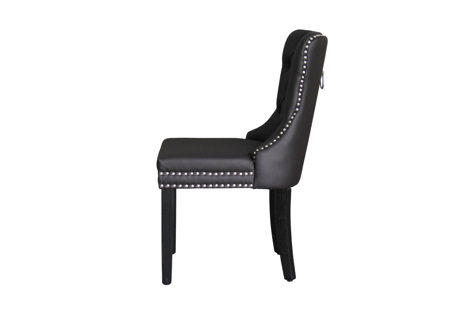 byLIVING Esszimmerstuhl 2er Set DOMINO / Kunstleder dunkelbraun / Gestell Massivholz schwarz / B 48,5, H 93, T 61 cm