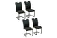 Freischwinger 4er Set JAMES, Vintage-Mikrofaser Bezug, Belastbarkeit bis 130kg, mit Griff