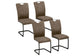 Freischwinger 4er Set JAMES, Vintage-Mikrofaser Bezug, Belastbarkeit bis 130kg, mit Griff