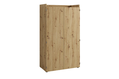 Sekretär JANNE / Sekretär matt weiß oder Artisan Eiche (Eiche-Optik) / Office-Schrank mit 2 Türen / platzsparend / Grifflos / B 80, H 141, T 40 cm