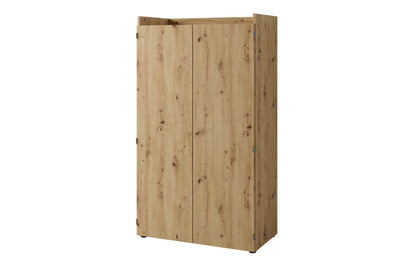 Sekretär JANNE / Sekretär matt weiß oder Artisan Eiche (Eiche-Optik) / Office-Schrank mit 2 Türen / platzsparend / Grifflos / B 80, H 141, T 40 cm