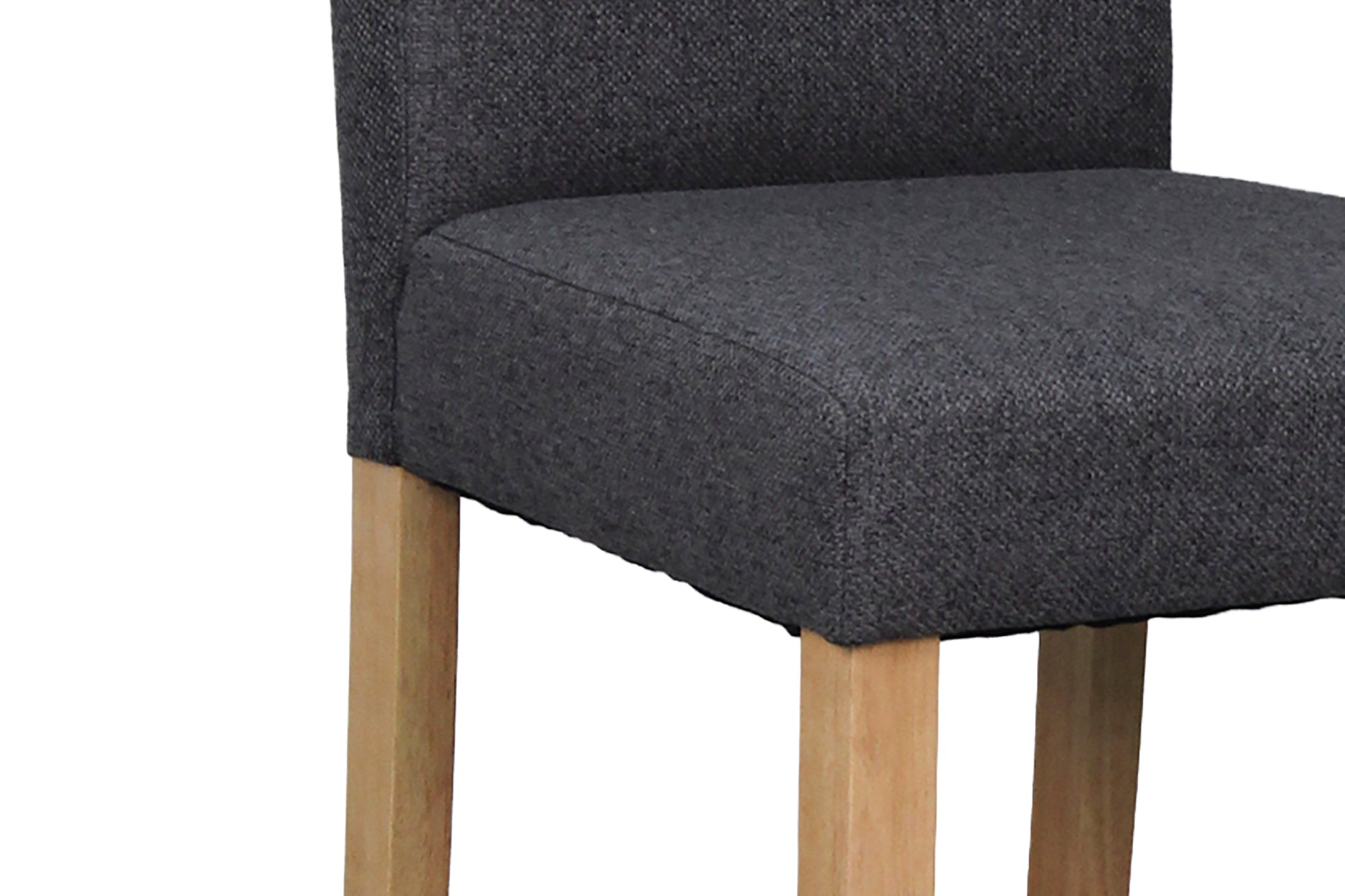 Esszimmerstuhl 2er Set ELIAS / Webstoff taupe oder dunkelgrau / Gestell Massivholz Rubberwood natur / B 47, H 99,5, T 60 cm