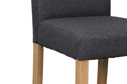 byLIVING Esszimmerstuhl 2er Set ELIAS / Webstoff taupe oder dunkelgrau / Gestell Massivholz schwarz / B 47, H 99,5, T 60 cm
