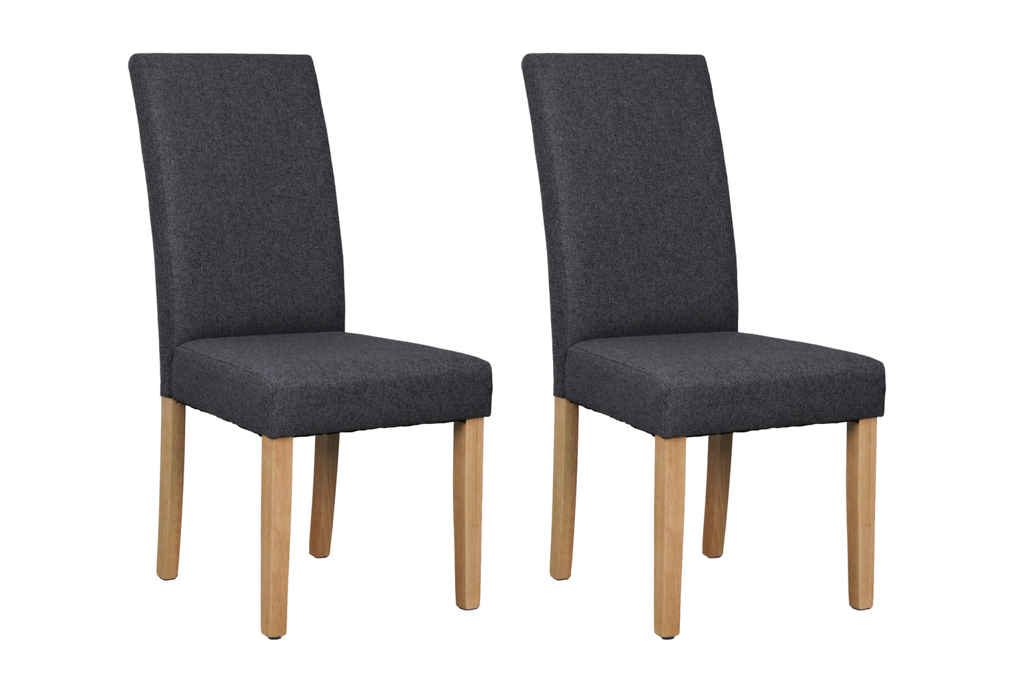byLIVING Esszimmerstuhl 2er Set ELIAS / Webstoff taupe oder dunkelgrau / Gestell Massivholz schwarz / B 47, H 99,5, T 60 cm