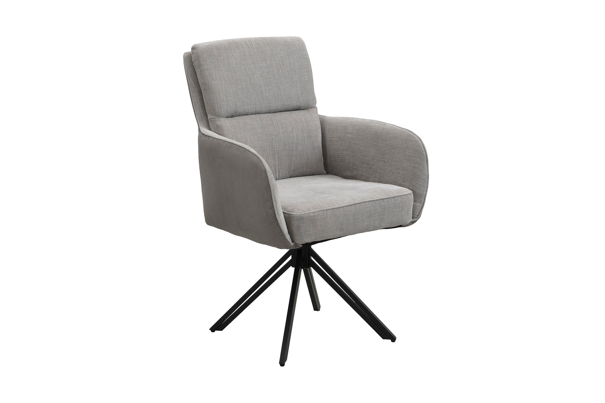 byLIVING Stuhl 2-er Set TINO / Bezug Webstoff-Mikrofaser in schwarz oder hellgrau, Gestell in schwarz / 360° drehbar / Esszimmerstuhl / Küchenstuhl / B 62 x H 94 x T 70 cm