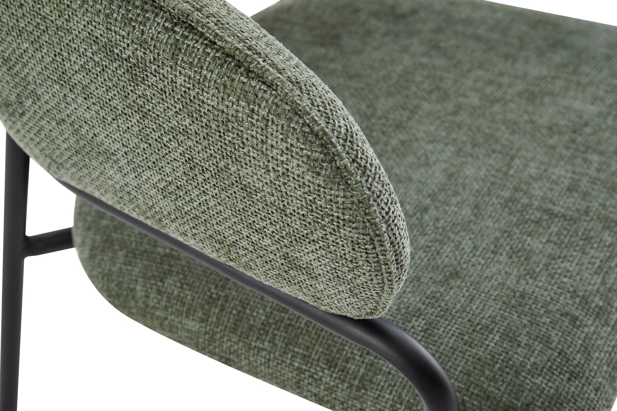 Stuhl 2-er Set CURVE / Webstoffbezug in dunkelgrau, dunkelgrün oder taupe, Gestell in schwarz / Esszimmerstuhl / Küchenstuhl / Maße: B 60 x H 86 x T 58 cm
