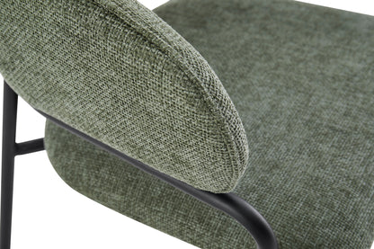 byLIVING Stuhl 2-er Set CURVE / Webstoffbezug in dunkelgrau, dunkelgrün oder taupe, Gestell in schwarz / Esszimmerstuhl / Küchenstuhl / Maße: B 60 x H 86 x T 58 cm