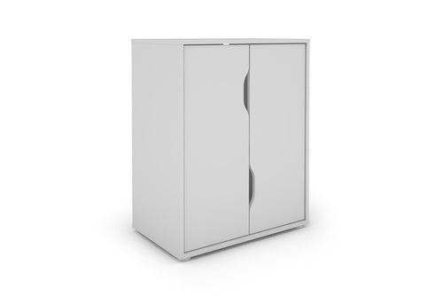 BELFAST Aktenschrank/ mit viel Stauraum / 2 Türen / Melamin Weiß / B 60, H 76,5, T 37 cm