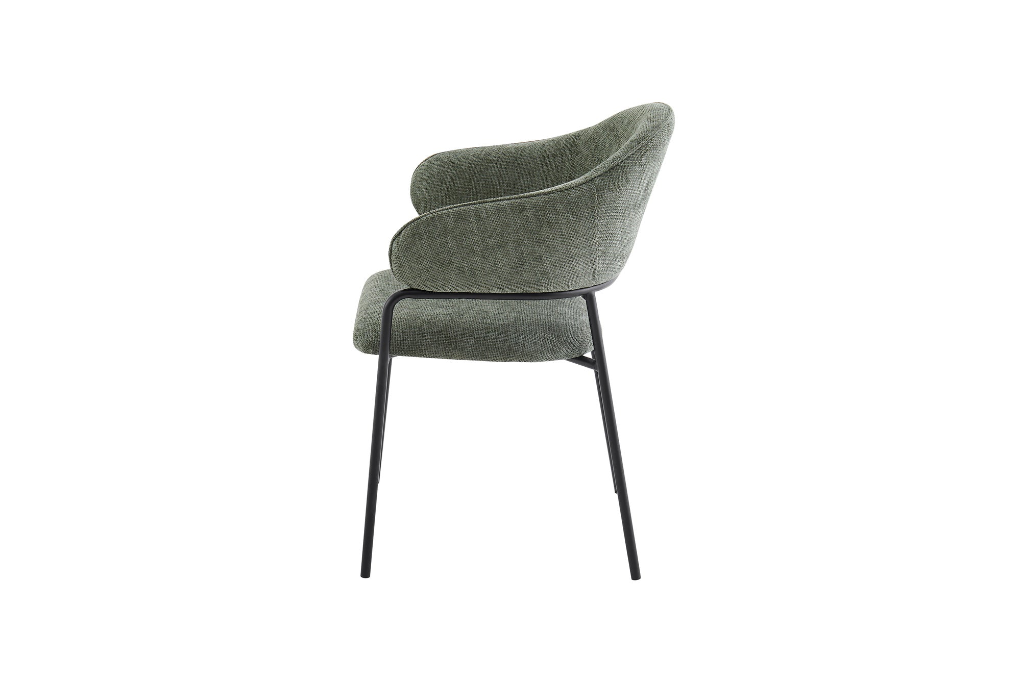 Stuhl 2-er Set CURVE / Webstoffbezug in dunkelgrau, dunkelgrün oder taupe, Gestell in schwarz / Esszimmerstuhl / Küchenstuhl / Maße: B 60 x H 86 x T 58 cm